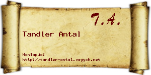 Tandler Antal névjegykártya